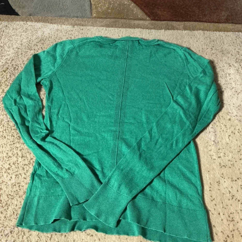 Banana Republic Preppy Silk‎ Cashmere Sweater Womens XS Green Minimalist